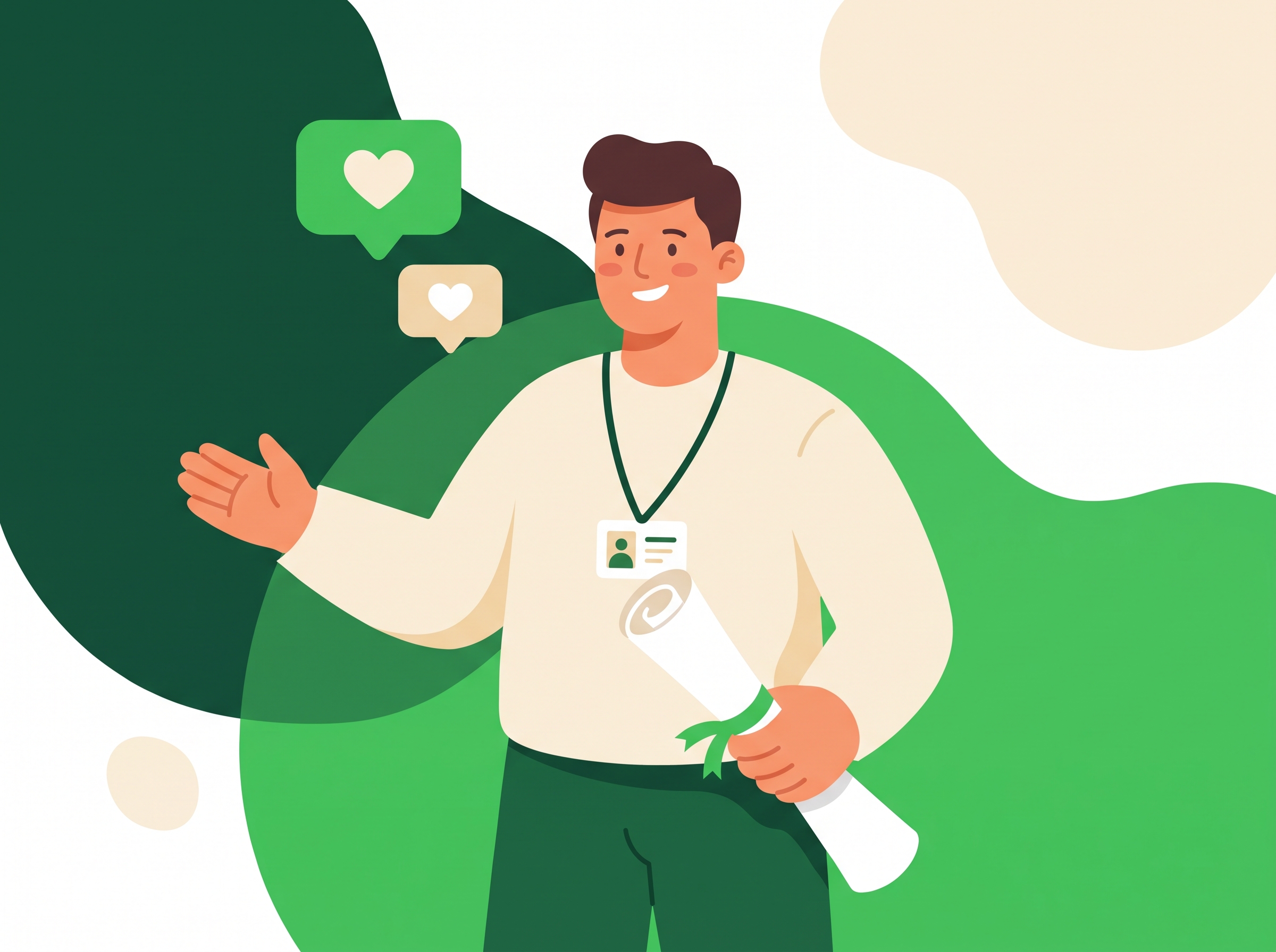 Illustration of a friendly local tour guide